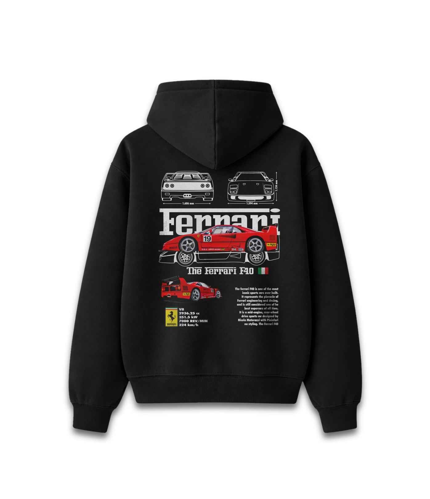 Hoodie Ferrari F40 regular fit