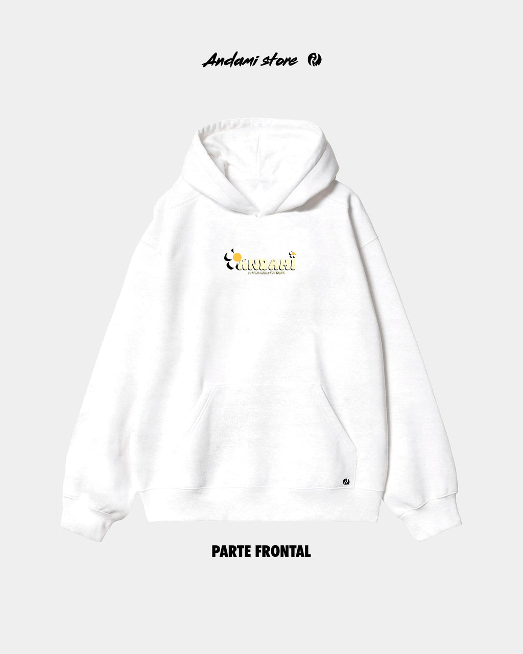 Hoodie unisex blanco margaritas