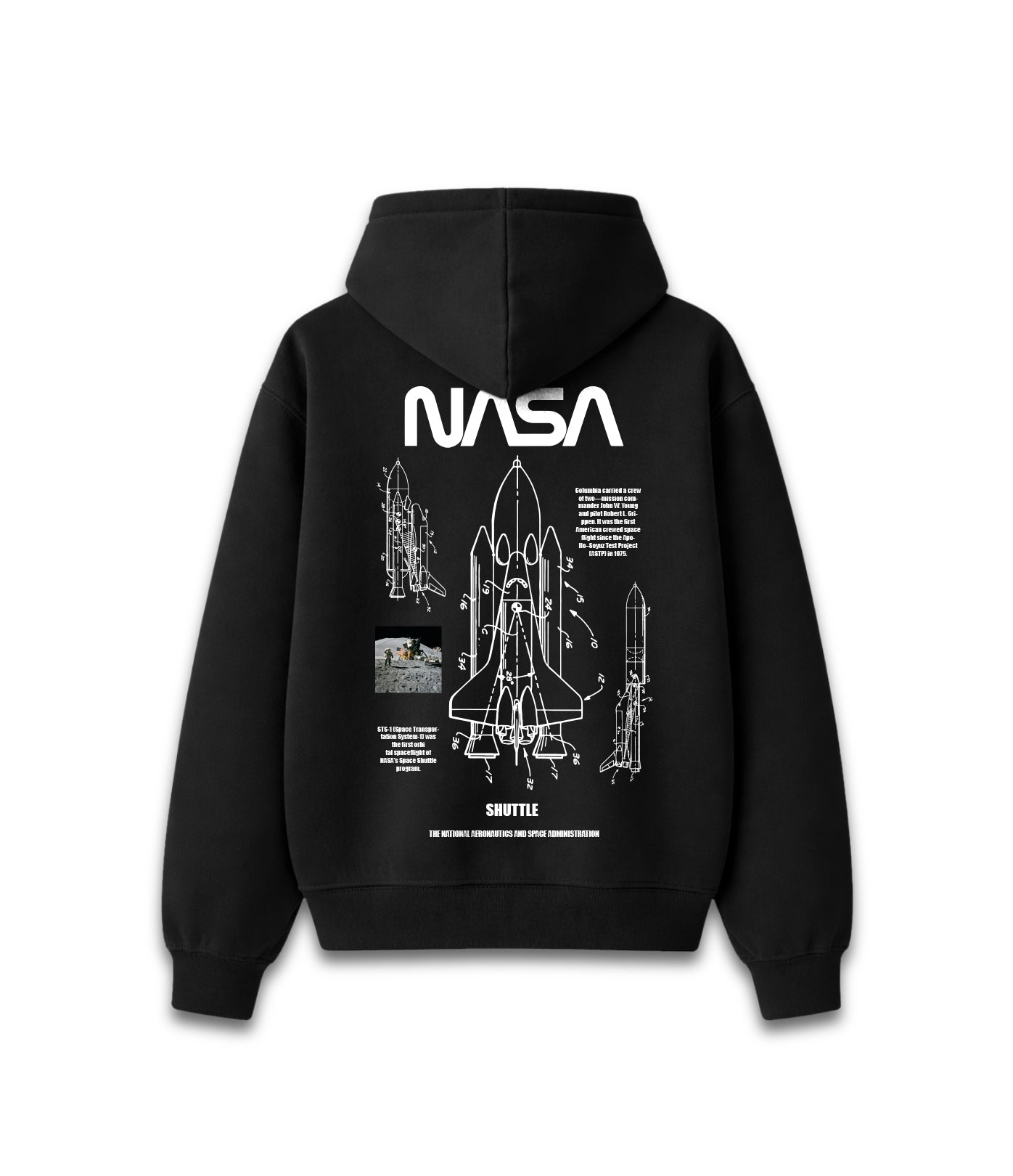 Hoodie NASA STS-1 buzo NASA estampado espacial